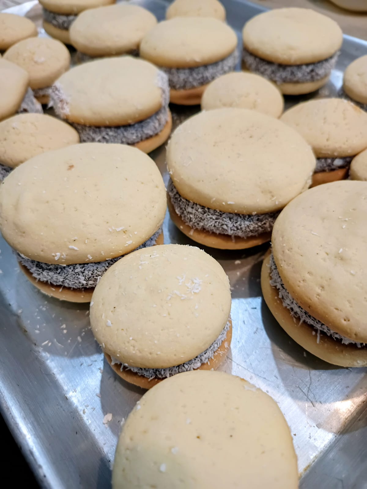 Alfajores de maicena con coco