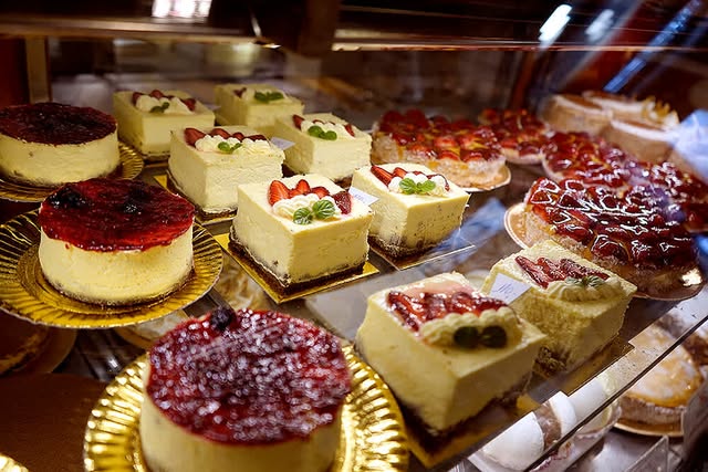 Vidriera de tortas y cheesecakes